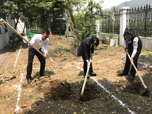 圖為前期所領(lǐng)導帶頭開墾荒地 陳瑩攝_副本.jpg